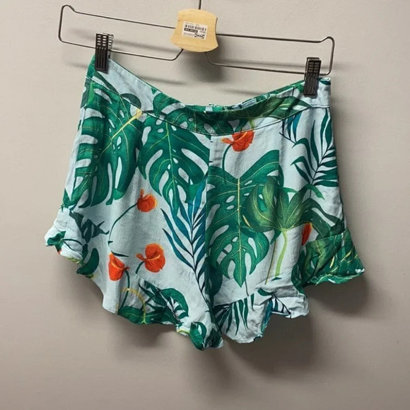 ZARA tropical  frill shorts size small - Picture 4 of 4
